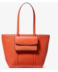 Michael Kors - Jet Set 2-In-1 Pebbled Leather And Logo Tote Bag - Lyst
