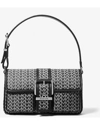 Michael Kors - Colby Medium Mk2000 Logo Jacquard Shoulder Bag - Lyst