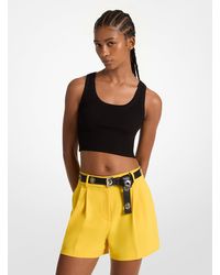 MICHAEL Michael Kors - Mkpantalón Corto Plisado De Crepé - Lyst