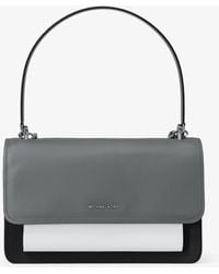 MICHAEL Michael Kors - Mk Claire Large Color-Block Pebbled Leather Shoulder Bag - Lyst