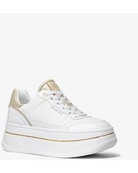 MICHAEL Michael Kors - Hayes Leather Platform Sneaker - Lyst