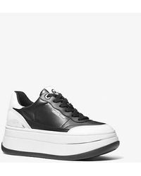 Michael Kors - Mk Hayes Two-Tone Leather Platform Trainers - Lyst