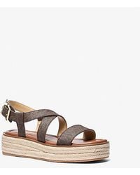 Michael Kors - Lynn Signature Logo Platform Espadrille Sandal - Lyst