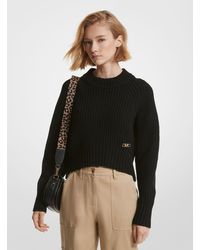 Michael Kors - Ribbed Wool Blend Cropped Jumper - Lyst