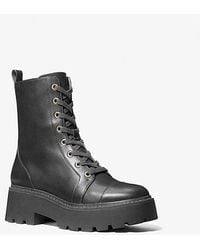 Michael Kors - Mk Blake Leather Combat Boot - Lyst