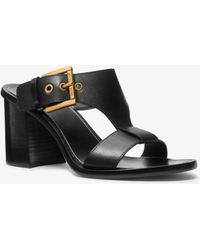 MICHAEL Michael Kors - Mk Irene Leather Block Heel Sandal - Lyst