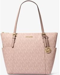 Michael Kors Outlet - Mk Charlotte Medium Signature Logo Top-Zip Tote Bag - Lyst