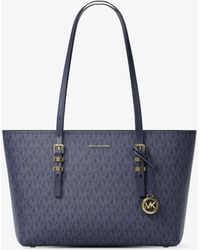 MICHAEL Michael Kors - Mk Quinn Medium Signature Logo And Leather Tote Bag - Lyst