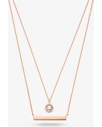 Michael Kors - Mk Precious Metal-Plated Sterling Pavé Layered Necklace - Lyst