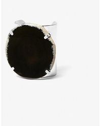Michael Kors - Precious Metal-plated Brass And Agate Cuff - Lyst