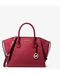 Michael Kors - Avril Large Leather And Suede Satchel - Lyst