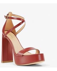 Michael Kors - Cami Leather Platform Sandal - Lyst