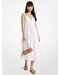 MICHAEL Michael Kors - Mk Cotton Poplin Midi Dress - Lyst
