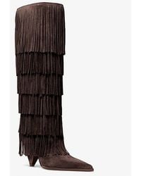 Michael Kors - Mk Jayla Fringed Suede Tall Boot - Lyst
