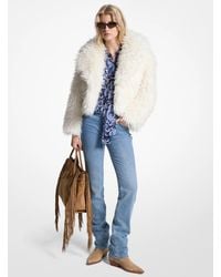 MICHAEL Michael Kors - Cropped Faux Fur Jacket - Lyst