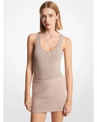 Michael Kors - Mk Stretch Cashmere Scoop-Neck Bodysuit - Lyst