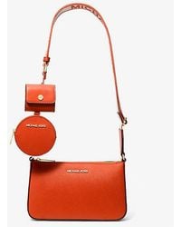 Michael Kors - Jet Set Saffiano Leather Crossbody Bag With Case For Apple Airpods Pro - Lyst