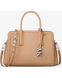 MICHAEL Michael Kors - Mk Laila Small Signature Logo Satchel - Lyst