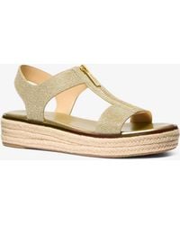 MICHAEL Michael Kors - Mk Berkley Glitter Chain Mesh Espadrille Sandal - Lyst