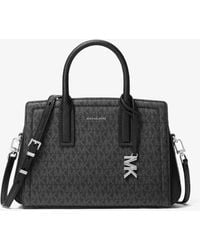MICHAEL Michael Kors - Mk Laila Small Signature Logo Satchel - Lyst