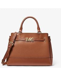 Michael Kors - Reed Large Leather Belted Satchel - Lyst