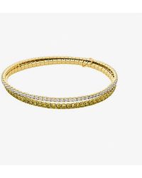 Michael Kors - Precious Metal-Plated Brass Double Wrap Stretch Tennis Bracelet - Lyst