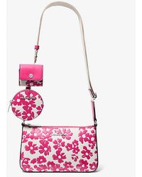 Michael Kors - Jet Set Small Sequined Floral Print Crossbody Bag With Case For Apple Airpods Pro - Lyst