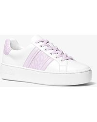 irving python embossed stripe leather sneaker