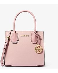 Michael Kors - Mercer Medium Two-Tone Pebbled Leather Crossbody Bag - Lyst