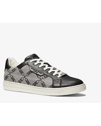 Michael Kors - Keating Empire Logo Jacquard And Leather Trainers - Lyst