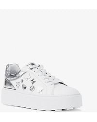 Michael Kors - Romey Embellished Mixed-Media Platform Sneaker - Lyst