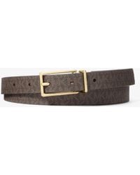 Michael Kors - Mk Reversible Signature Logo And Leather Belt - Lyst