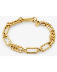 Michael Kors - Platinum Plated Empire Link Chain Bracelet - Lyst