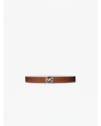 Michael Kors - Reversible Logo And Leather Belt - Lyst