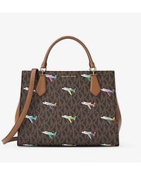 Michael Kors - Marilyn Medium Printed Signature Logo Satchel - Lyst