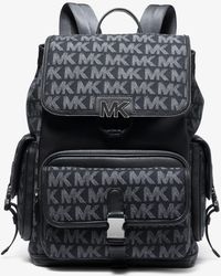 Michael Kors Hudson Denim Logo Jacquard Backpack - Black