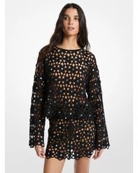Michael Kors - Mirror-Embellished Floral Crochet Top - Lyst