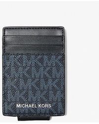 Michael Kors - Cooper Signature Logo Money Clip Card Case - Lyst
