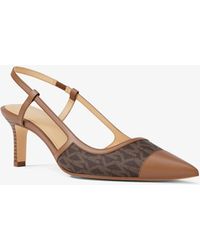 MICHAEL Michael Kors - Mk Alora Signature Logo Slingback Pump - Lyst