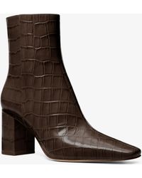 MICHAEL Michael Kors - Mk Elise Crocodile Embossed Leather Boot - Lyst