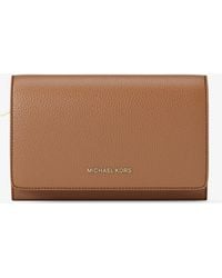 MICHAEL Michael Kors - Mk Jet Set Large Pebbled Leather Wallet - Lyst