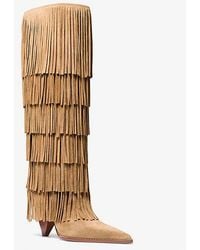 Michael Kors - Jayla Fringed Suede Tall Boot - Lyst