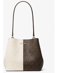 Michael Kors - Pratt Medium Two-Tone Signature Logo Shoulder Bag - Lyst