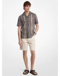 Michael Kors - Mk Snake Print Cotton Camp Shirt - Lyst