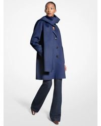 MICHAEL Michael Kors - Mk Wool Blend Scarf Coat - Lyst