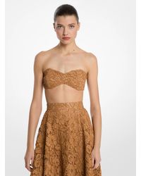 Michael Kors - Mk Hand-Embroidered Floral Lace Bandeau Top - Lyst