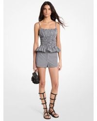 Michael Kors - Gingham Cotton Shorts - Lyst