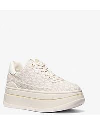 Michael Kors - Mk Hayes Signature Logo Platform Trainers - Lyst