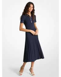 MICHAEL Michael Kors - Stretch Knit Polo Midi Dress - Lyst