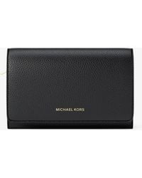 MICHAEL Michael Kors - Mk Jet Set Large Pebbled Leather Wallet - Lyst